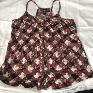 Rose floral print, tank top 🌹